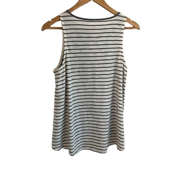 Madewell Striped Tank Top Gray White Sleeveless Casual Women's Size S - Picture 4 of 10